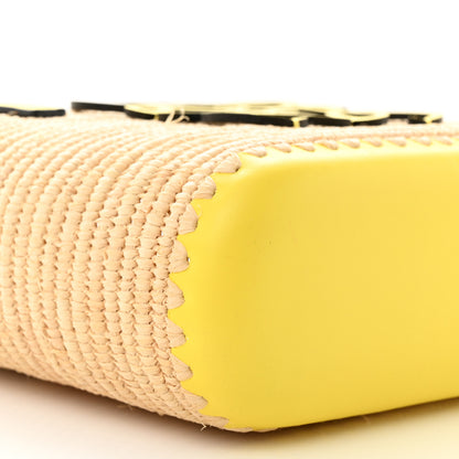 Loewe Raffia Square Mini Anagram Basket Tote Bag Natural Yellow 9 of 10