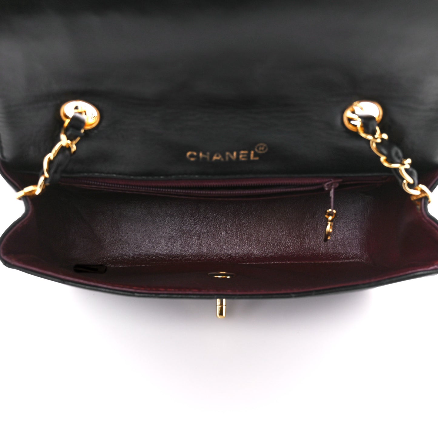 Lambskin Quilted Small Single Flap Black
