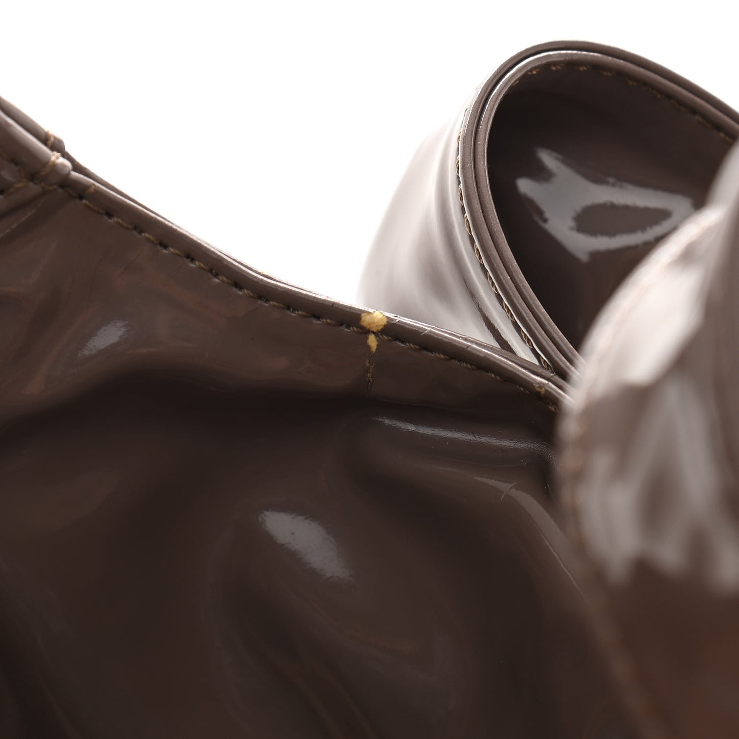 Patent Lacca Large Nuage Bow Hobo Brun