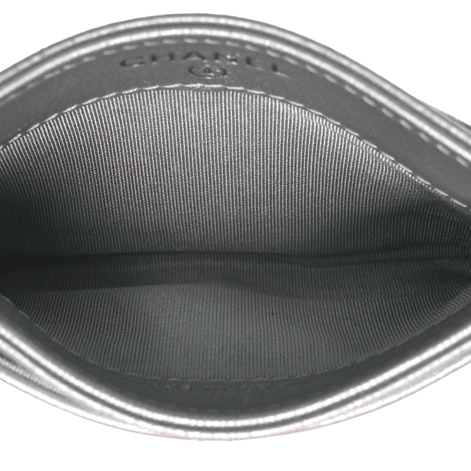 Chanel Metallic Goatskin Quilted 19 Card Holder Silver 5 of 9