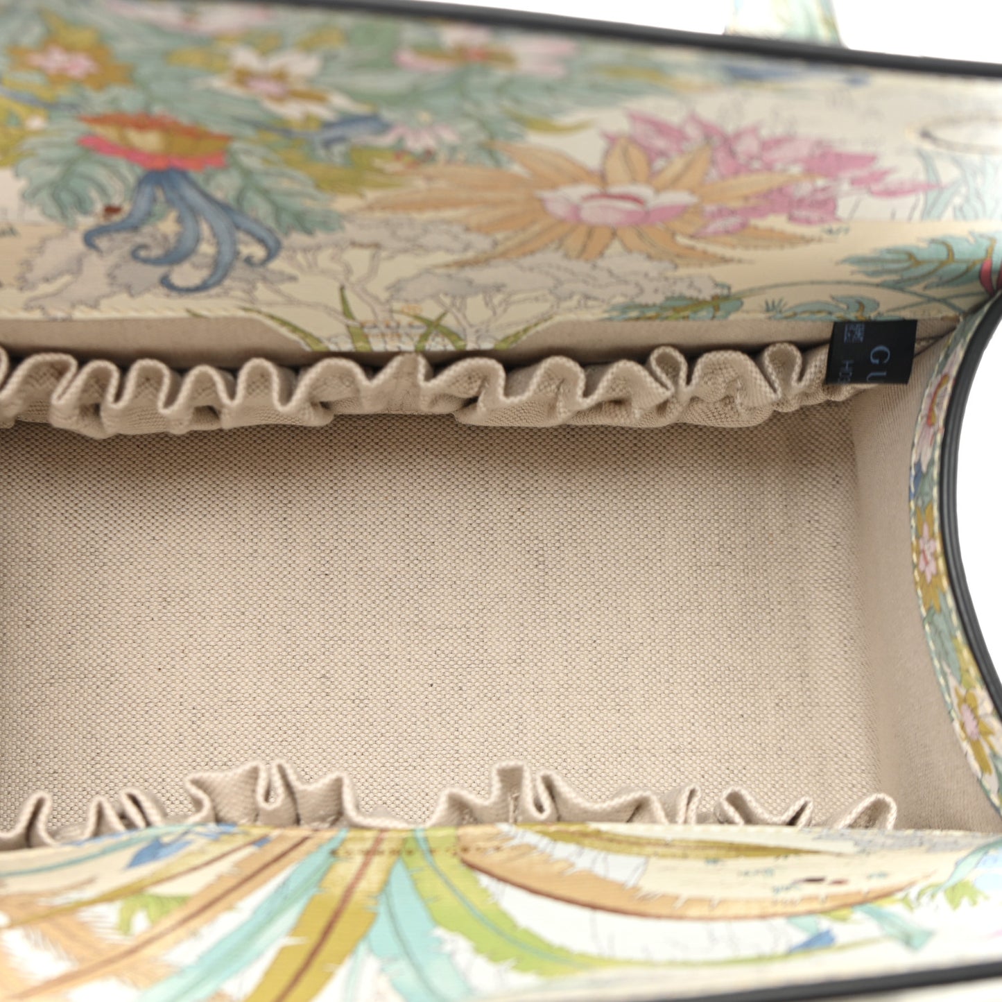 New Shangai Calfskin Tiger Savanah Mini Horsebit 1955 Foldover Top Handle Bag Chalky White Multicolor