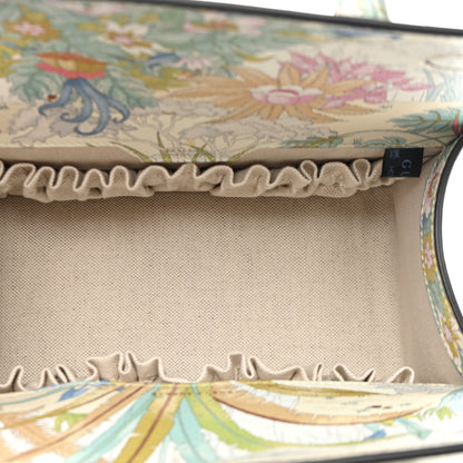 Gucci New Shangai Calfskin Tiger Savanah Mini Horsebit 1955 Foldover Top Handle Bag Chalky White Multicolor 5 of 11