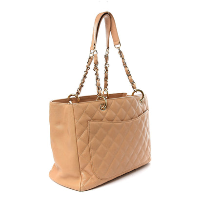 Chanel Caviar Quilted Grand Shopping Tote GST Beige 3 of 12