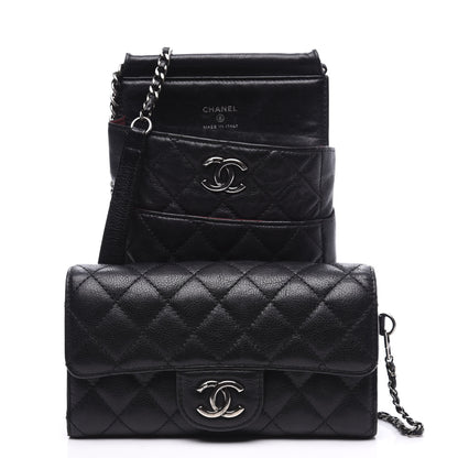 Chanel Calfskin Quilted CC Waiter Clutch Clutch With Chain Black 2 of 16