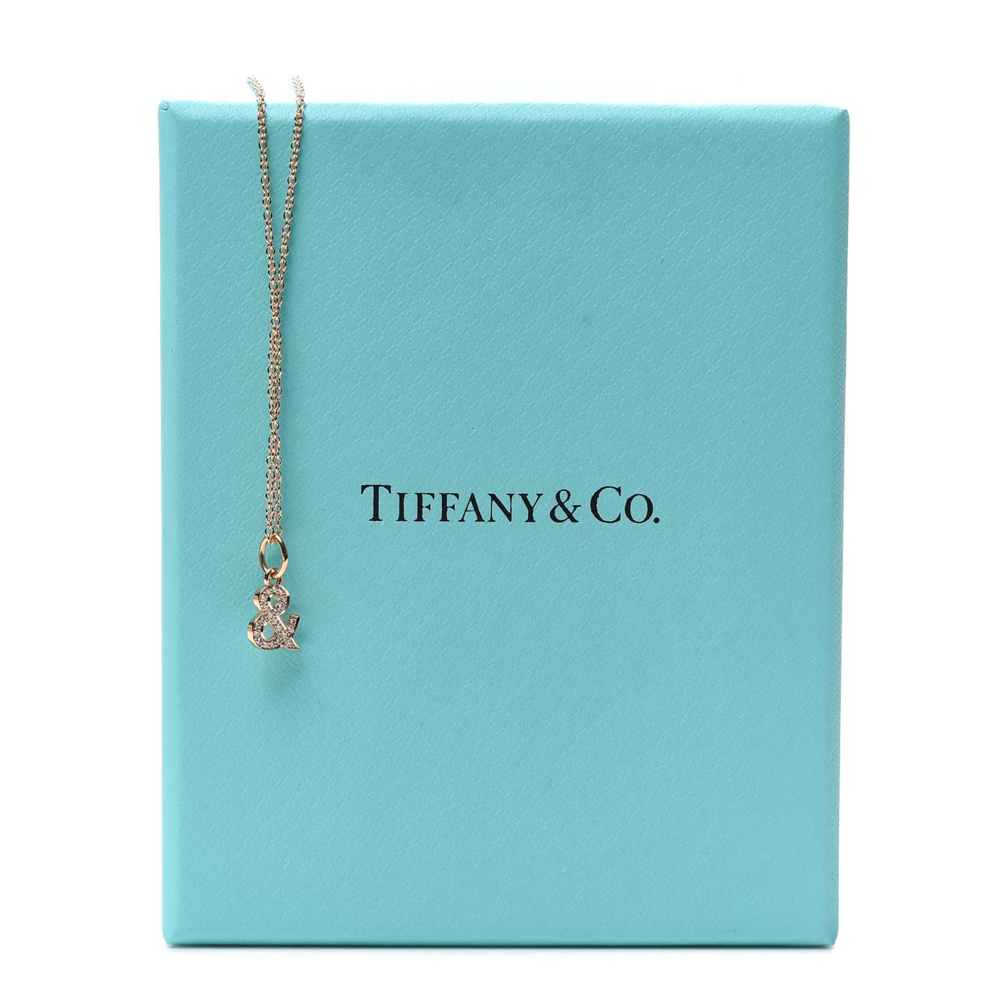 18K Rose Gold Diamond Small Ampersand Pendant Necklace