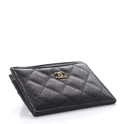 Chanel Letter Calfskin Embossed Quilted CC Zip Card Holder Black 4 of 8
