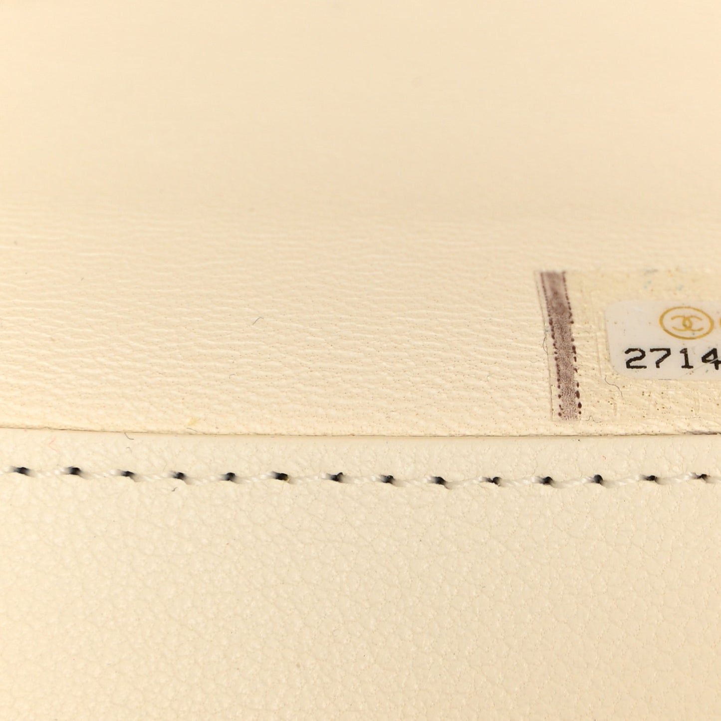 Embroidered Lambskin Chevron Quilted La Pausa Evening Bag White
