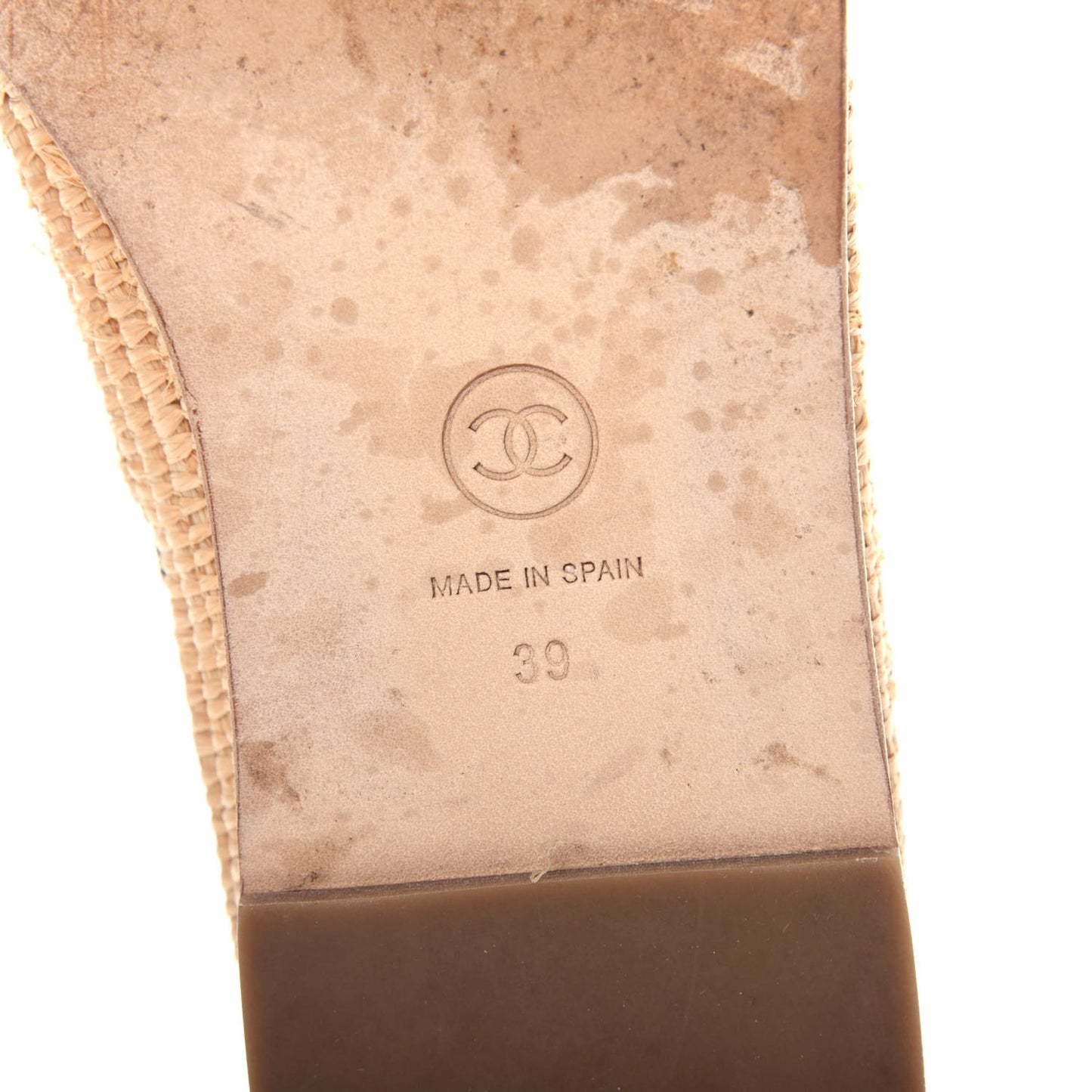 Lambskin Grosgrain CC Espadrilles 39 Grey Black