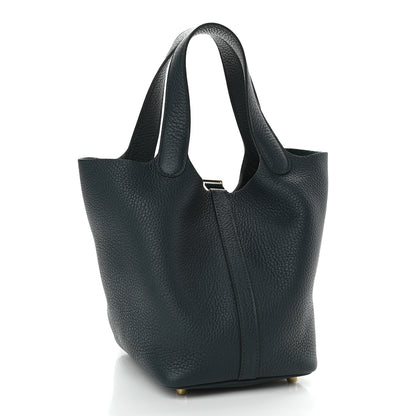 Hermes Taurillon Clemence Picotin Lock 18 PM Vert Cypress 3 of 9