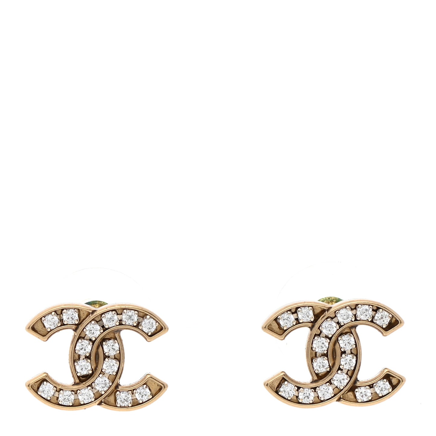 Crystal CC Earrings Gold