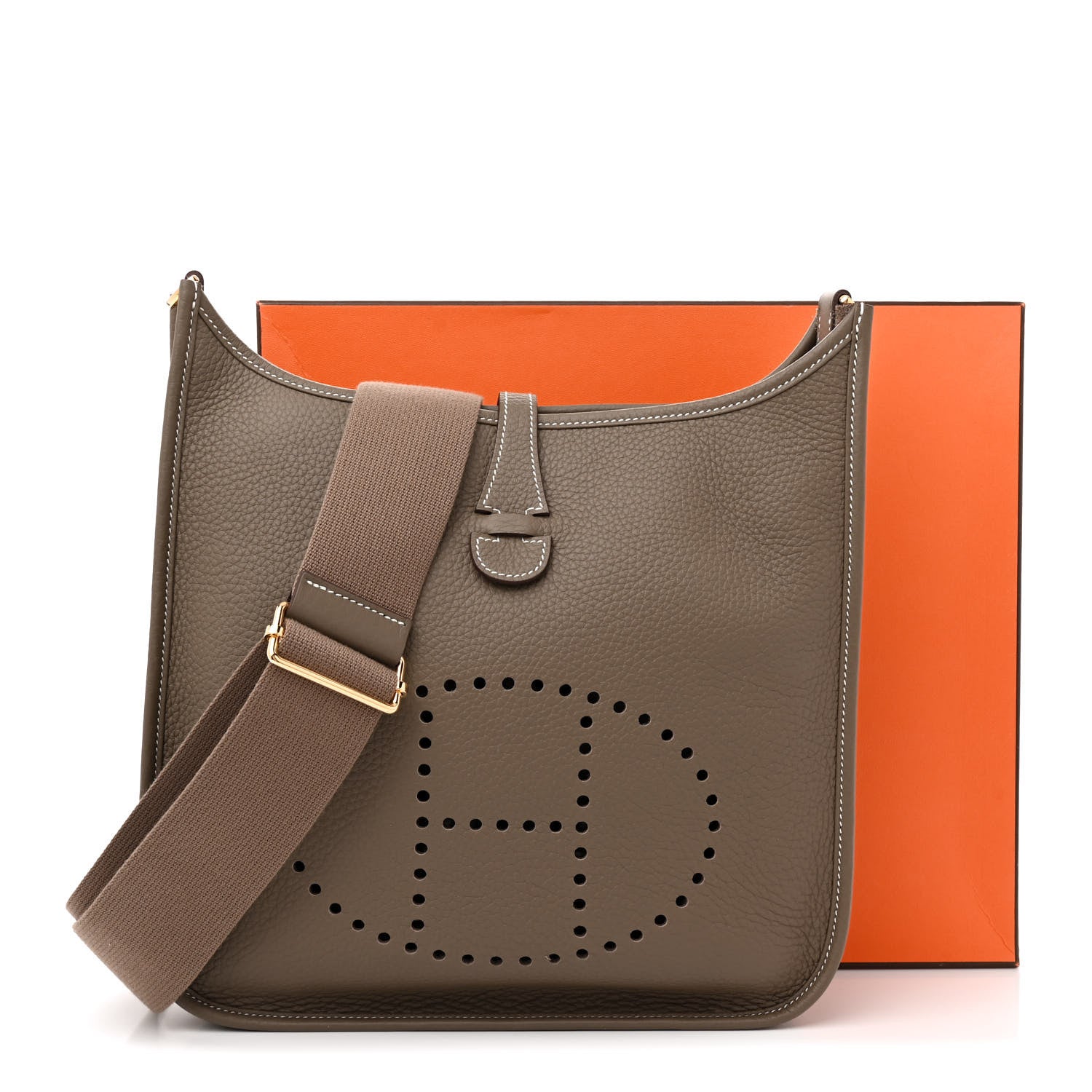 Hermes Taurillon Clemence Evelyne III PM Etoupe 11 of 11