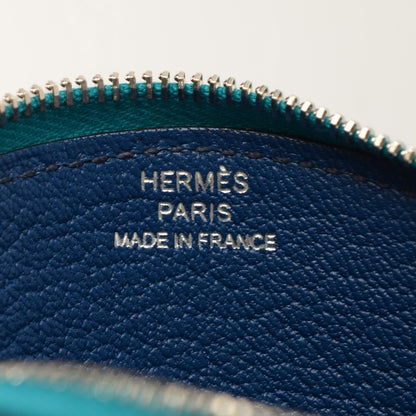 Hermes Chevre Mysore Evelyne Coin Purse Turquoise Bleu Saphir 11 of 11