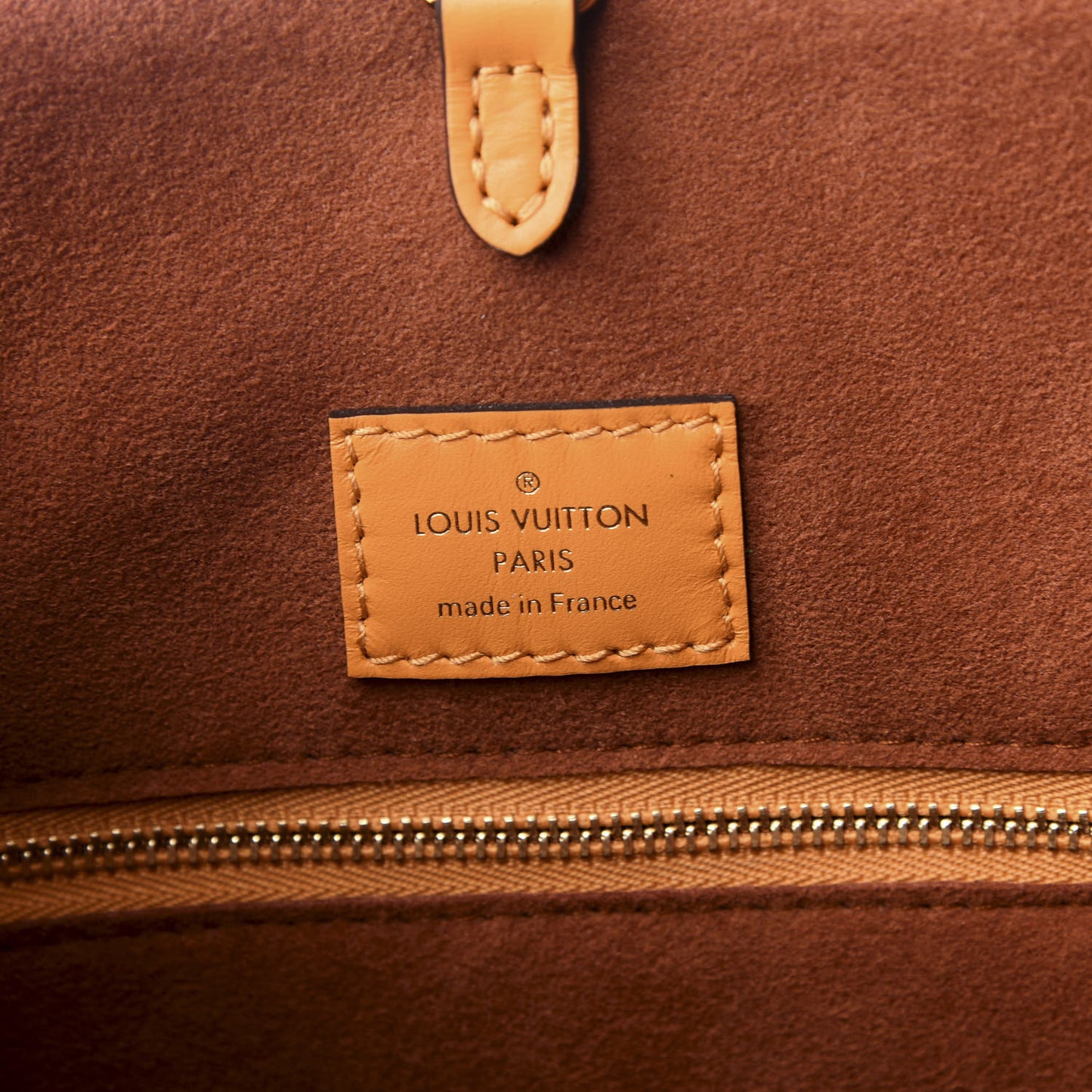 Calfskin Monogram Fold Tote MM Camel Sunbeam Cream