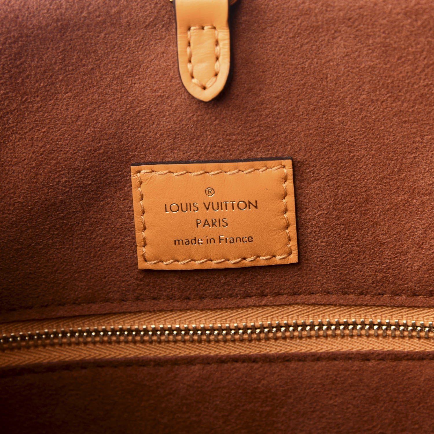 Louis Vuitton Calfskin Monogram Fold Tote MM Camel Sunbeam Cream 8 of 8