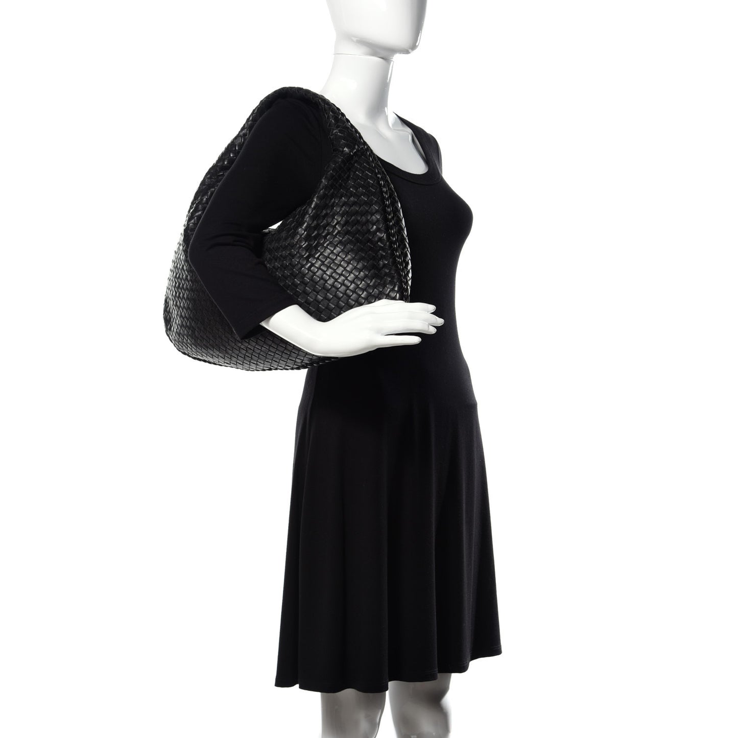 Nappa Intrecciato Large Veneta Hobo Black