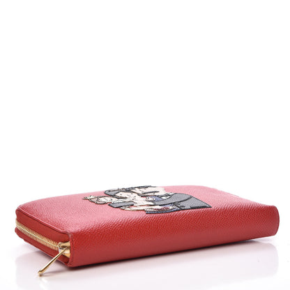Dolce & Gabbana Dauphine Family Patch Zip Around Wallet Red 4 of 13