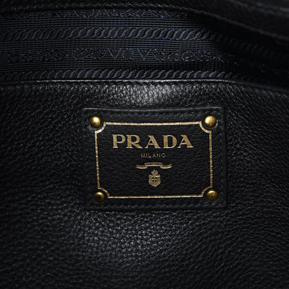 Prada Vitello Daino Side Zip Tote Black 5 of 9
