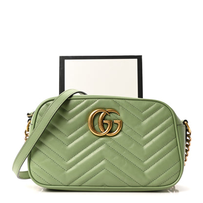 Gucci Calfskin Matelasse Small GG Marmont Chain Shoulder Bag Salamander Green 11 of 11