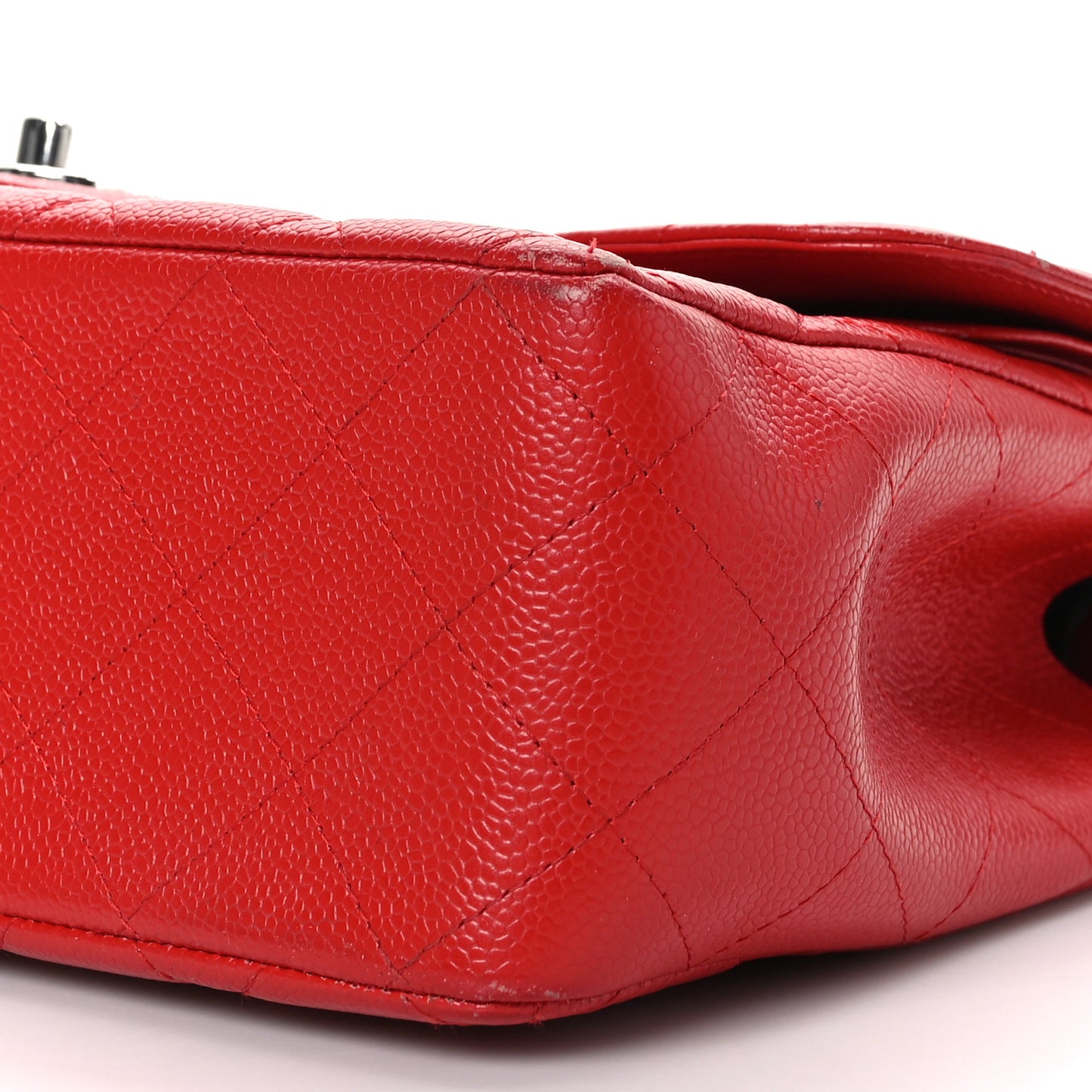 Caviar Quilted Jumbo Double Flap Red