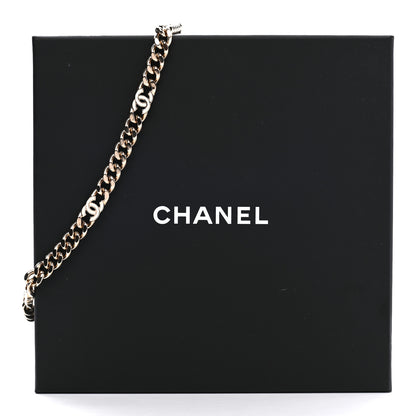 Chanel Metal Enamel Chain CC Choker Gold White 6 of 6