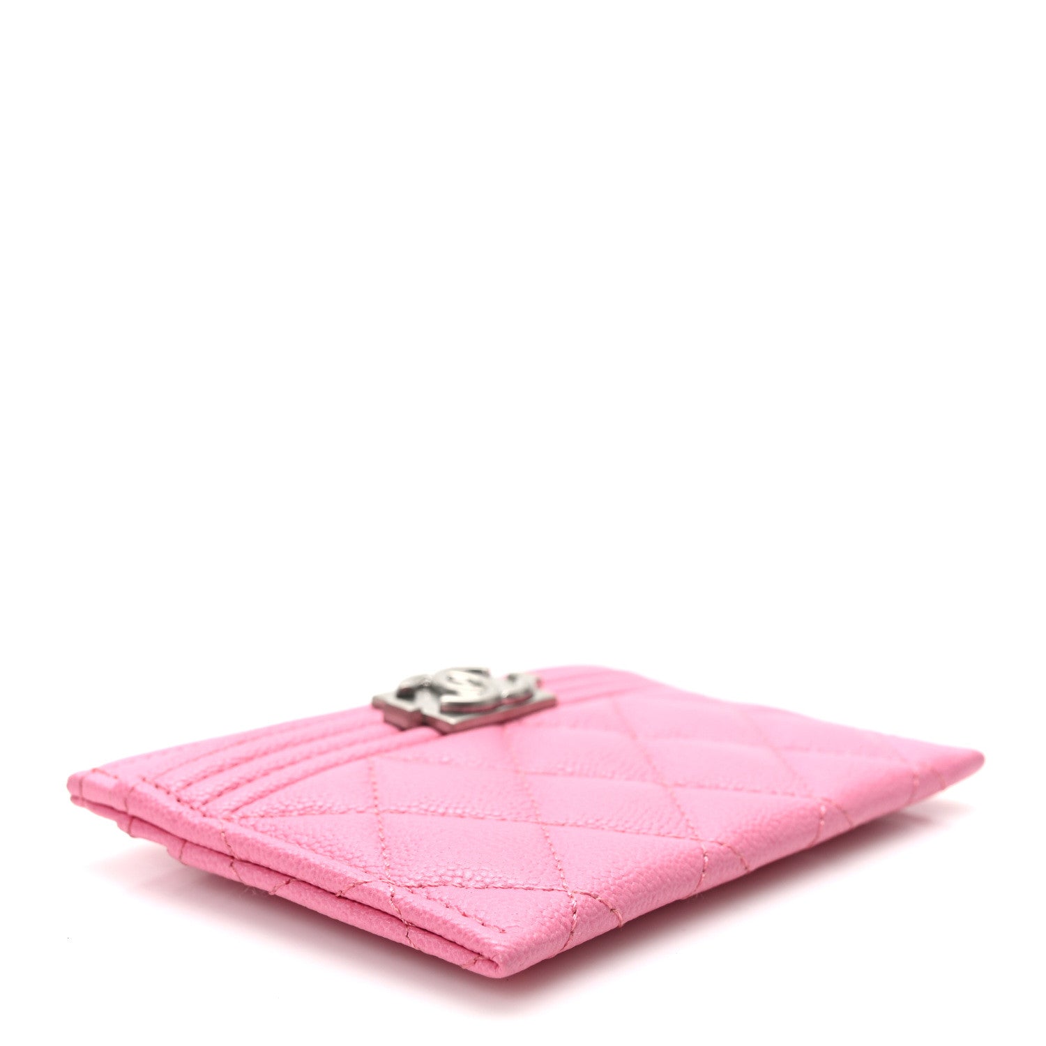 Chanel Caviar Quilted Boy Card Holder Pink 3 of 9