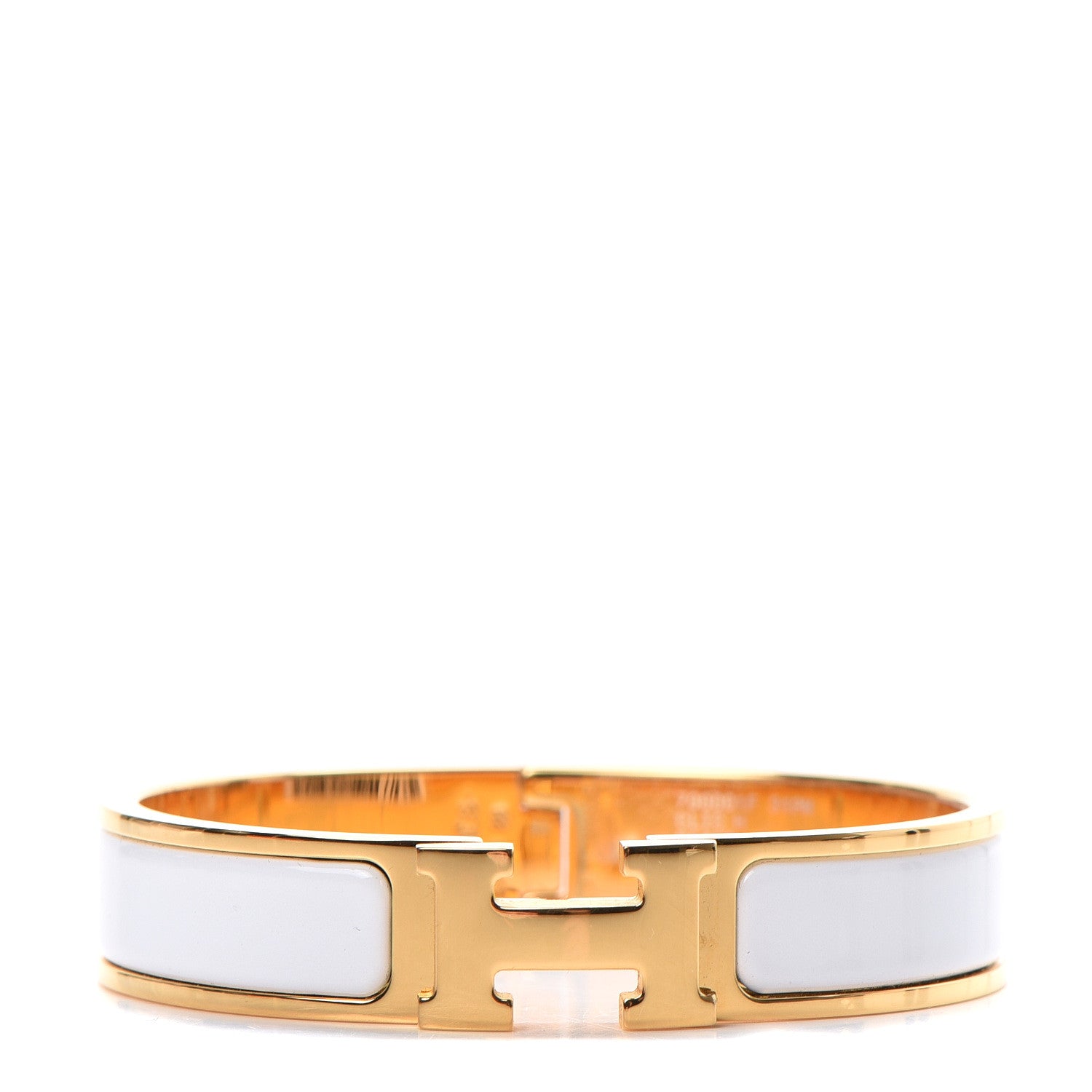 Hermes Enamel Narrow Clic Clac H Bracelet PM White 1 of 5