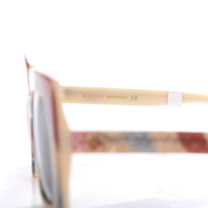Gucci Square Frame Stripe Glitter GG0328S Sunglasses Ivory Multicolor 5 of 8