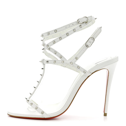 Christian Louboutin Nappa Bombina Spikes 100 Sandals 37.5 White 1 of 14