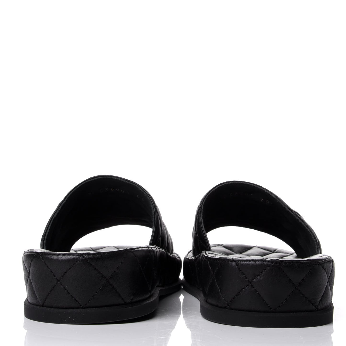 Lambskin Quilted CC Mules Sandals 38 Black