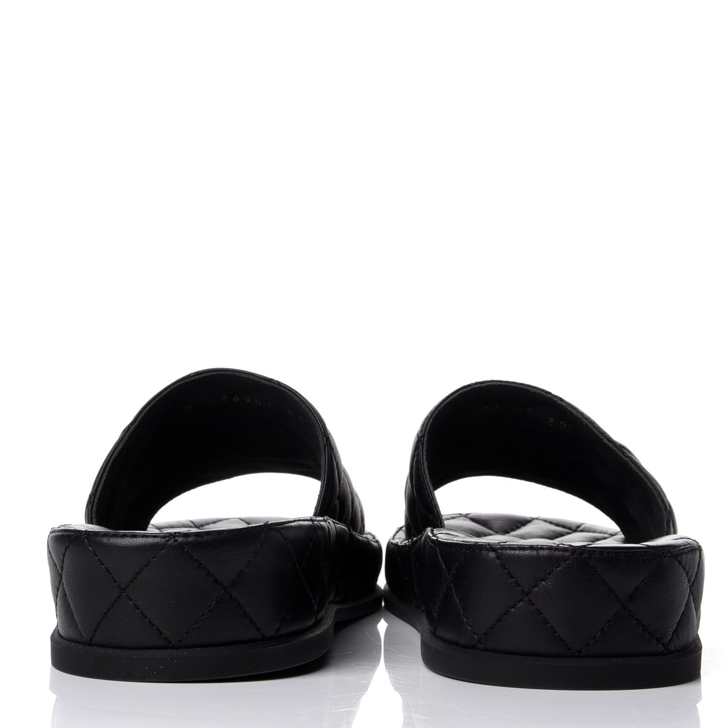Chanel Lambskin Quilted CC Mules Sandals 38 Black 7 of 11