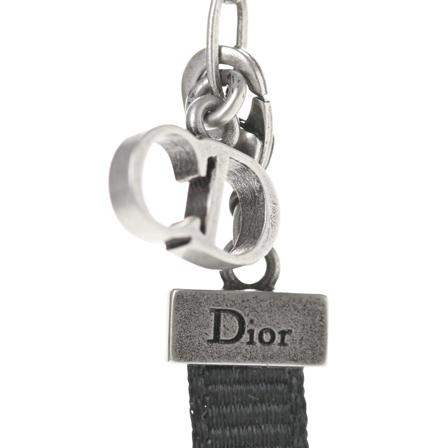 Christian Dior Grosgrain Ribbon Turquoise J'Adior Logo Choker Necklace Black 5 of 6
