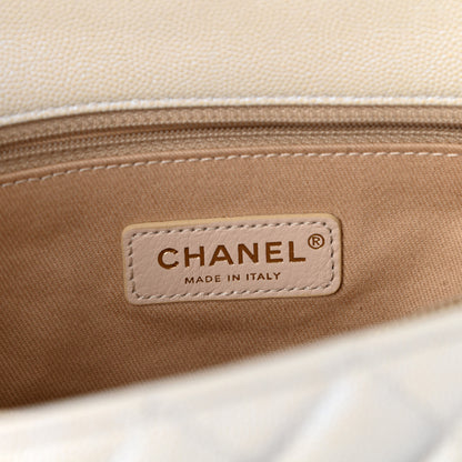 Chanel Iridescent Caviar Quilted Small Coco Handle Flap White 7 of 11