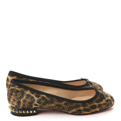 Christian Louboutin Lurex Leopard La Massine Flats 39 Black Gold 4 of 9