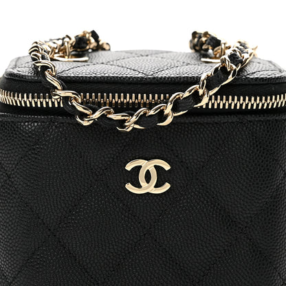 Chanel Caviar Quilted Mini Vanity Case With Chain Black 7 of 10
