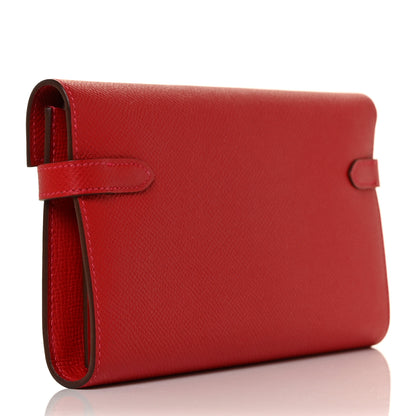 Hermes Epsom Kelly Longue Wallet Rouge Casaque 3 of 8