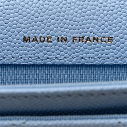 Chanel Caviar Quilted Flap Card Holder Wallet Light Blue 8 of 17
