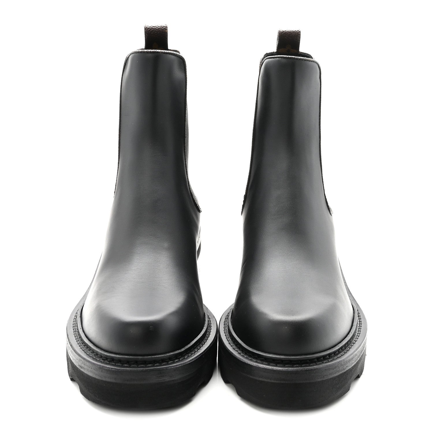 Louis Vuitton Calfskin Monogram Beaubourg Ankle Boots 38.5 Black 3 of 8