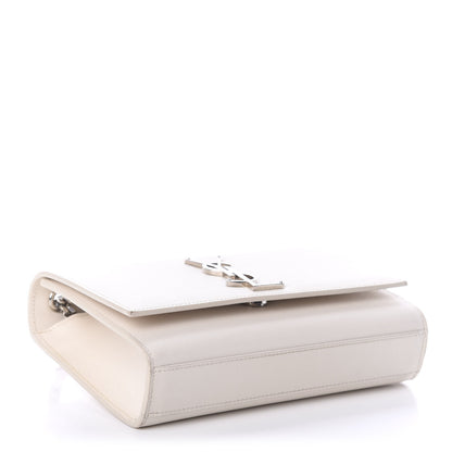 Saint Laurent Grain De Poudre Small Monogram Kate Satchel Optical White 4 of 8