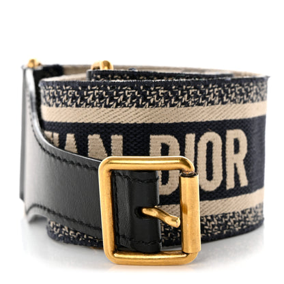 Christian Dior Canvas Embroidered Large Book Belt 85 34 Bleu 1 of 7