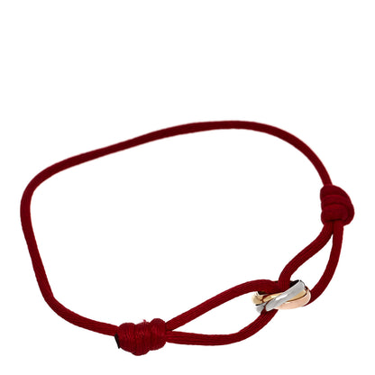 Cartier 18K Pink Yellow White Gold Trinity Cord Bracelet Red 1 of 5