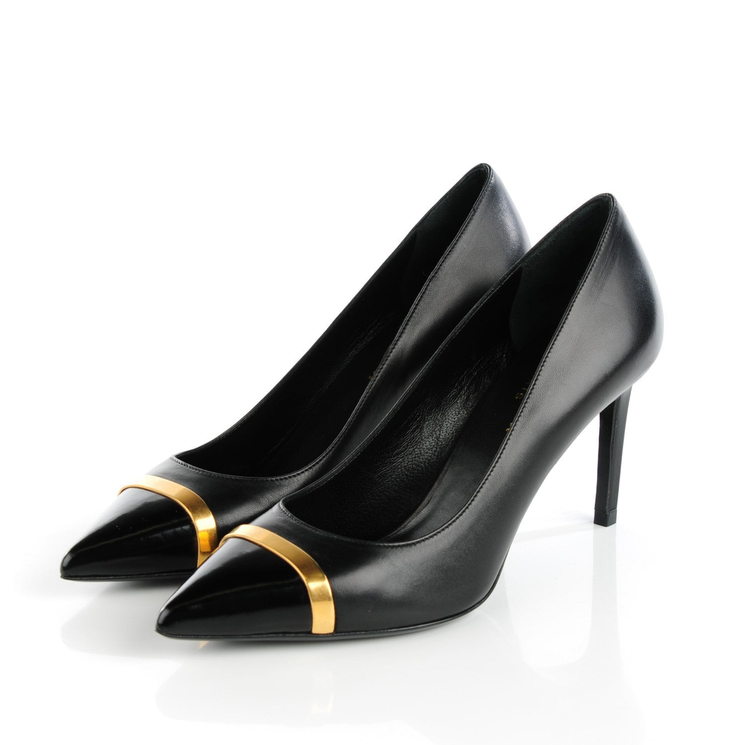 Saint Laurent Leather Classic Paris 80 Cap Toe Escarpin Pumps 37.5 Black 3 of 7