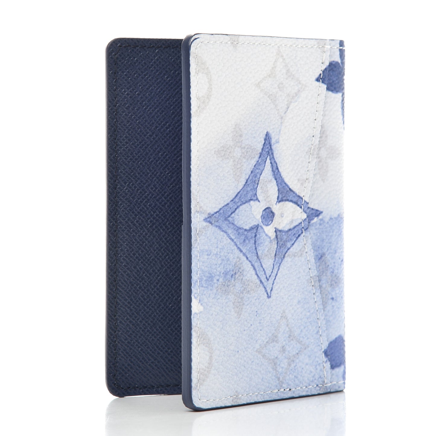 Monogram Watercolor Pocket Organizer Blue