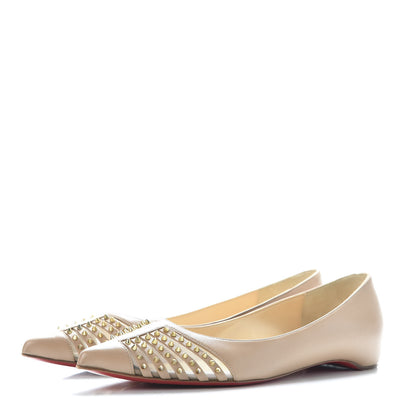 Christian Louboutin Kid Bareta Flats 39 Nude Light Gold 2 of 9