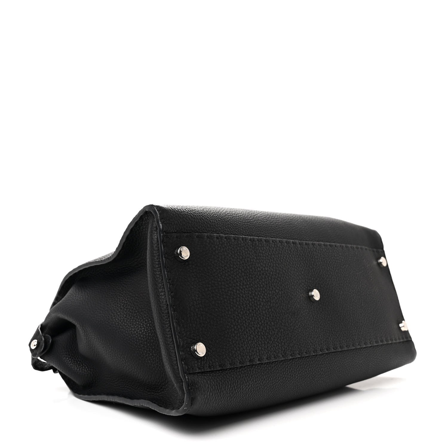Fendi Cuoio Romano Selleria Bi-Color Large Peekaboo Iconic Satchel Black Mou 4 of 11