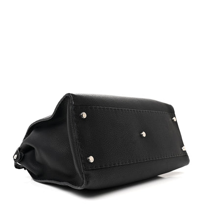 Fendi Cuoio Romano Selleria Bi-Color Large Peekaboo Iconic Satchel Black Mou 4 of 11