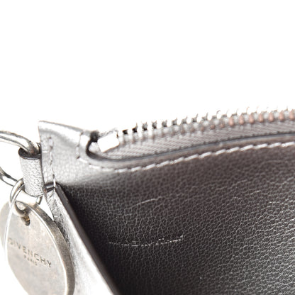 Givenchy Goatskin GV3 Zip Card Holder Silver Natural 8 of 8