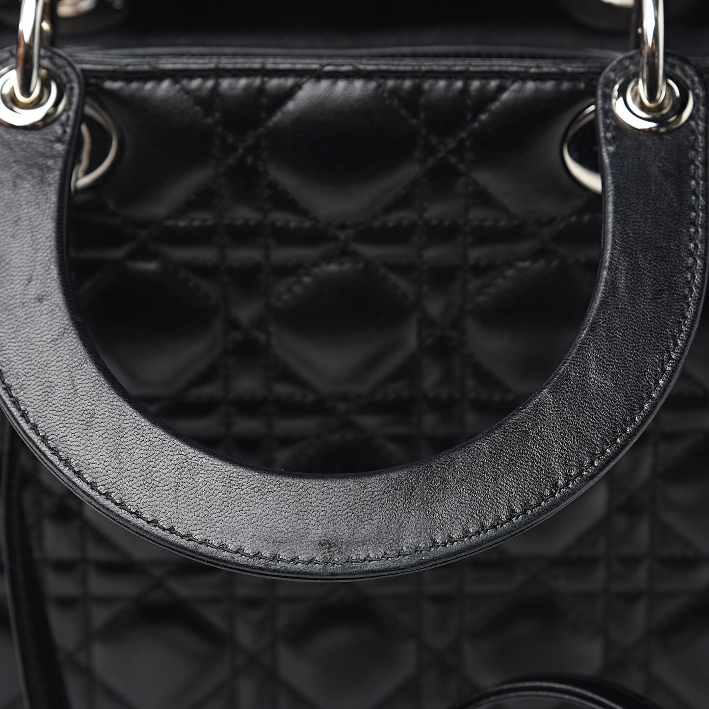 Lambskin Cannage Large Lady Dior Black
