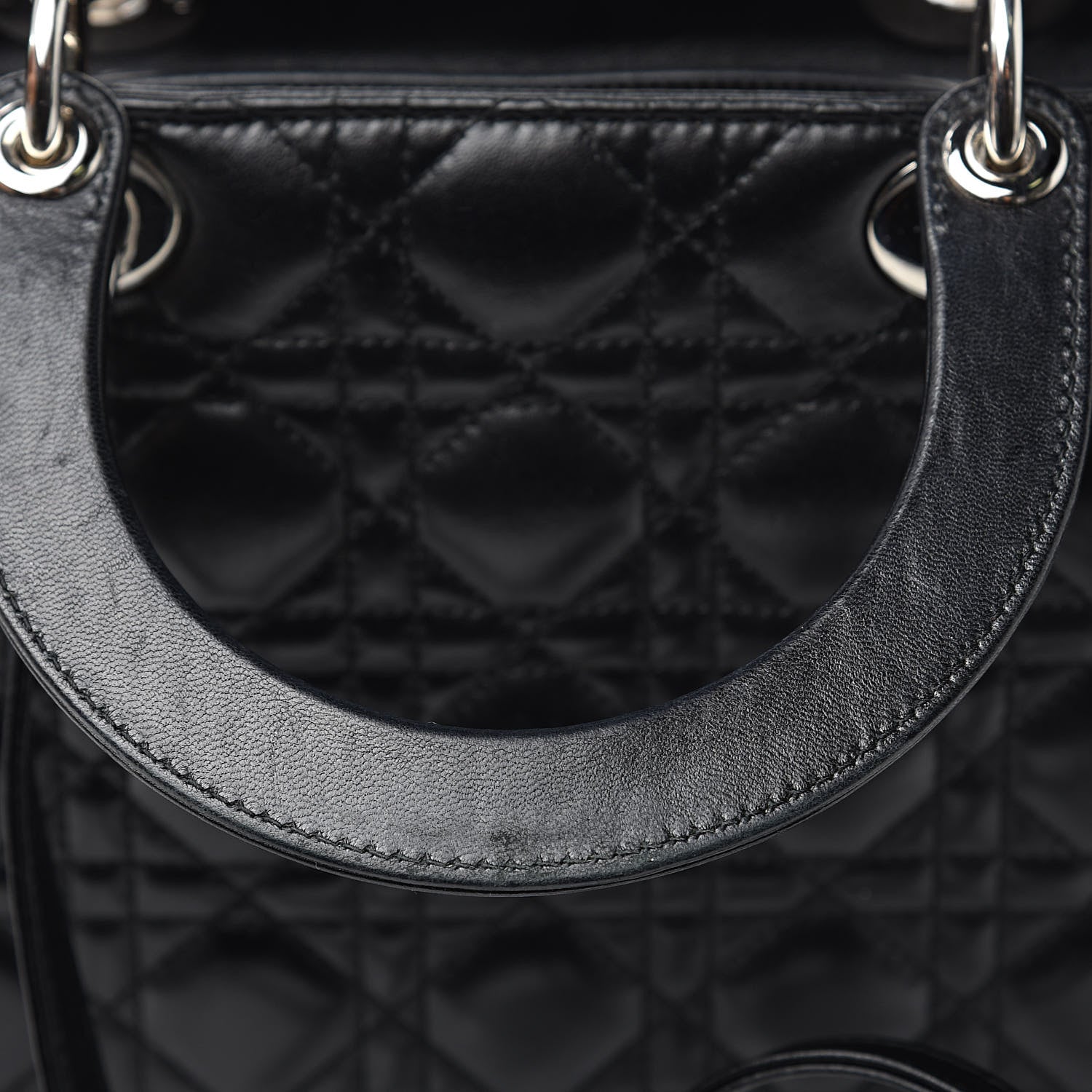 Christian Dior Lambskin Cannage Large Lady Dior Black 15 of 17