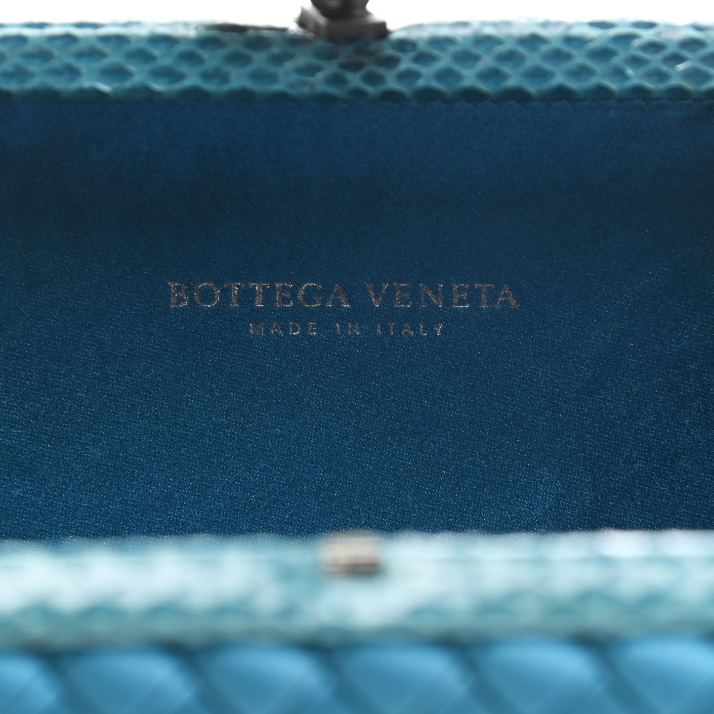 Satin Intreccio Impero Ayers Knot Clutch Turquoise