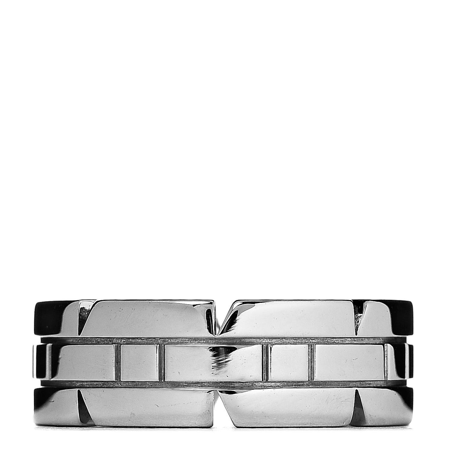 18K White Gold Diamond Tank Francaise Band Ring 47 4
